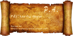 Péterfy Anna névjegykártya