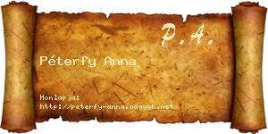 Péterfy Anna névjegykártya