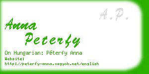 anna peterfy business card