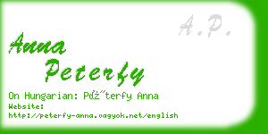 anna peterfy business card